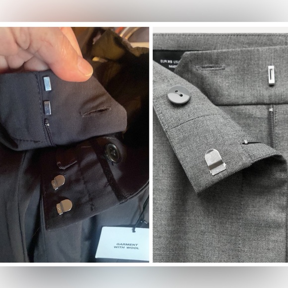 ZARA NWT Wool Blend Deep Charcoal Gray High Rise Straight Leg Trousers Size 6 - Picture 6 of 13